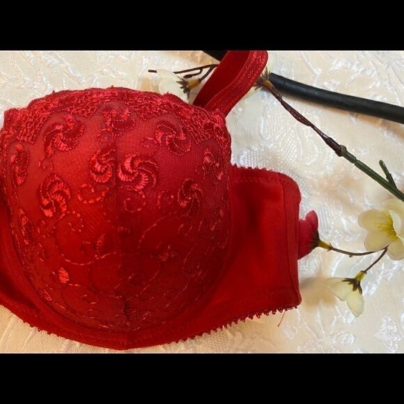 🥀Lacy full cup lace push up Bra Size 34:B - Picture 3 of 9